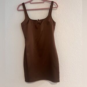NWT Zara Brown Satin Dress Size Small